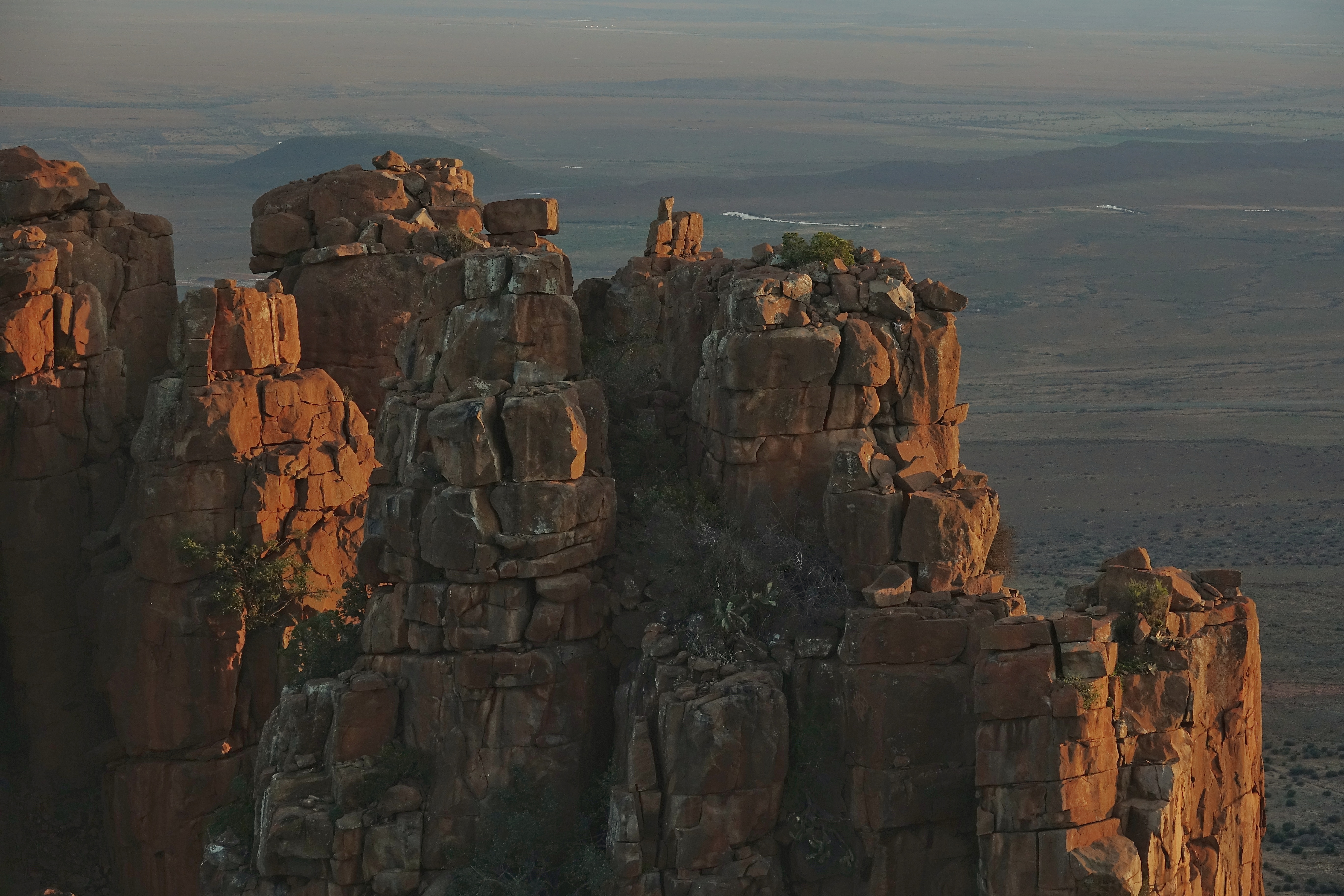 Reliefs d'Afrique du Sud dans la lumière du soir